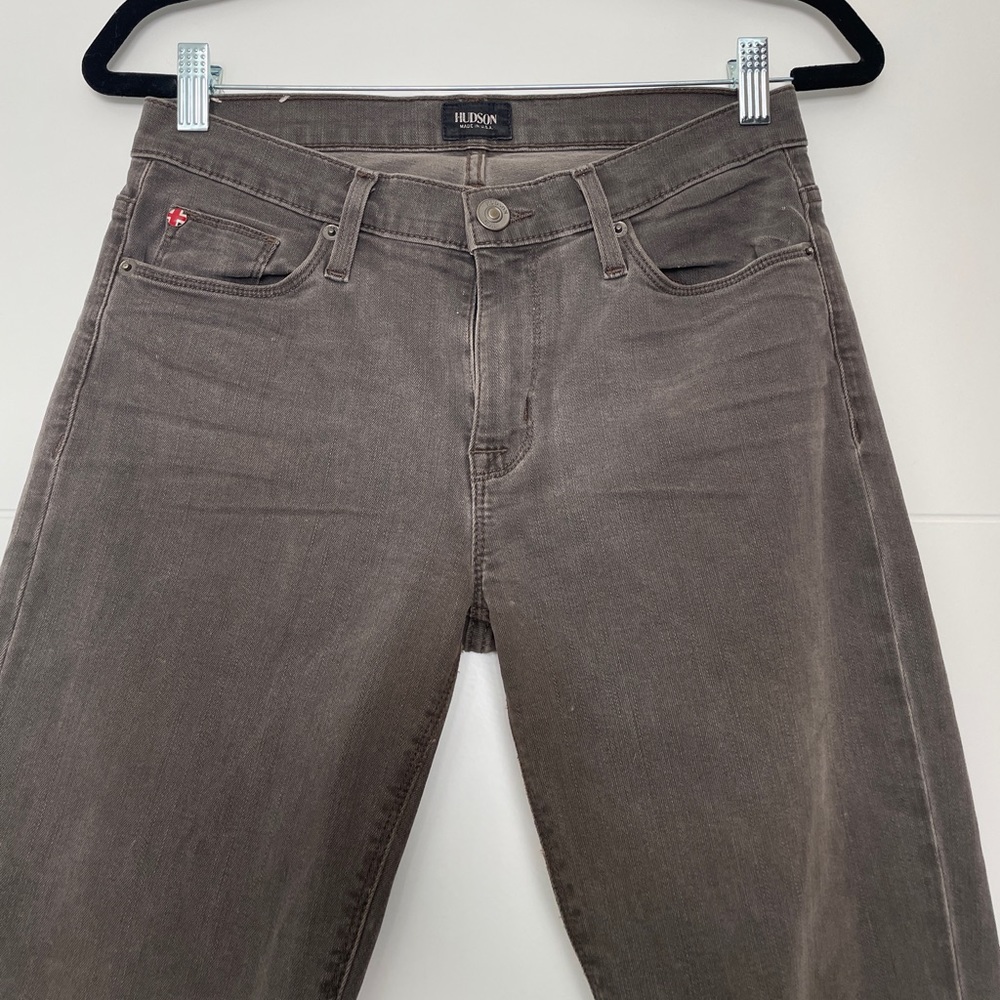 Hudson Jeans Nico Mid Rise Skinny Jeans Charcoal Black Stretch | Size 27 - Picture 10 of 14